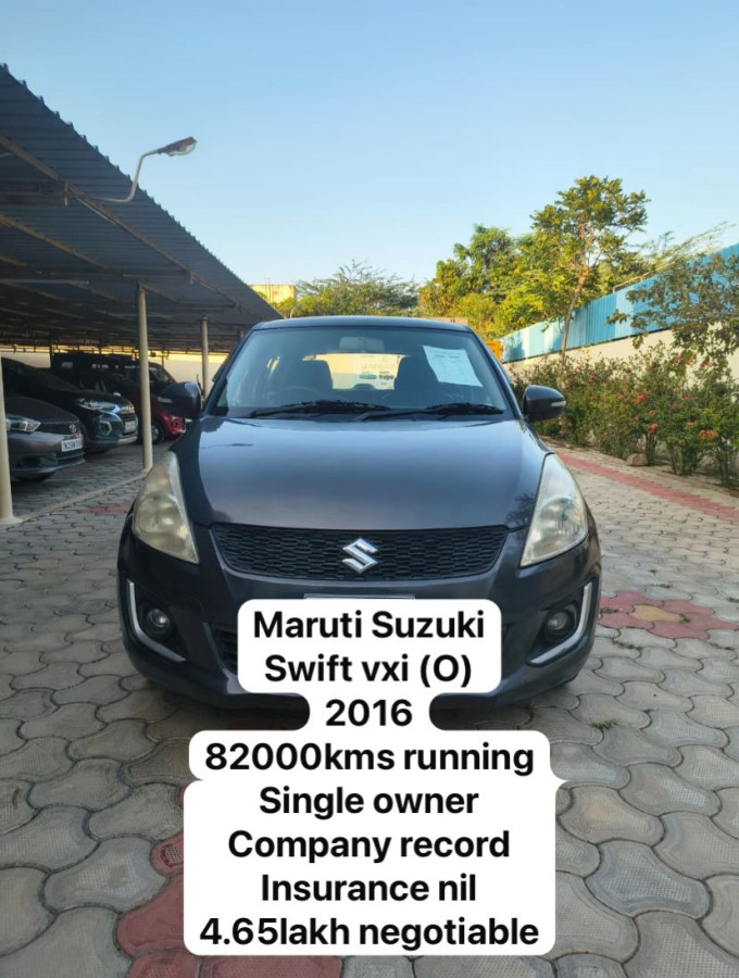 Maruti Suzuki Swift VXI ( O ) / 2016 Model / 82000 km Running / Single Owner / Company Record / Insurance Nill, / 4.65 Lakhs - Negotiable / VC / C 140
