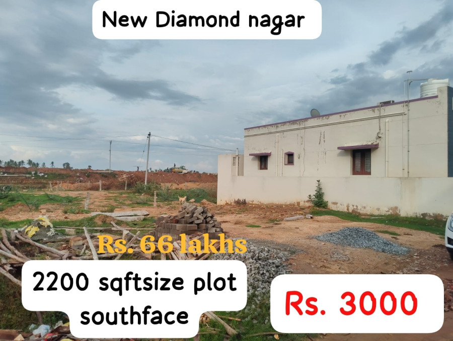 2200 Sqft pot size /South face /Rs.3000 negotiable /66 Lakhs negotiable /New Diamond Nagar /Near ram theater pudukkottai /PL 507